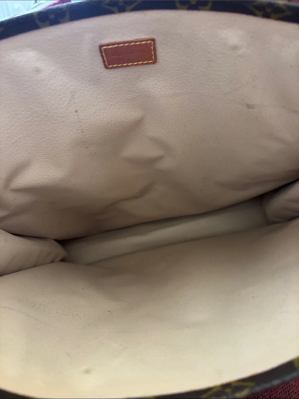 Authentic Louis Vuitton Brown Monogram Canvas Shopper with Tan Leather Handles